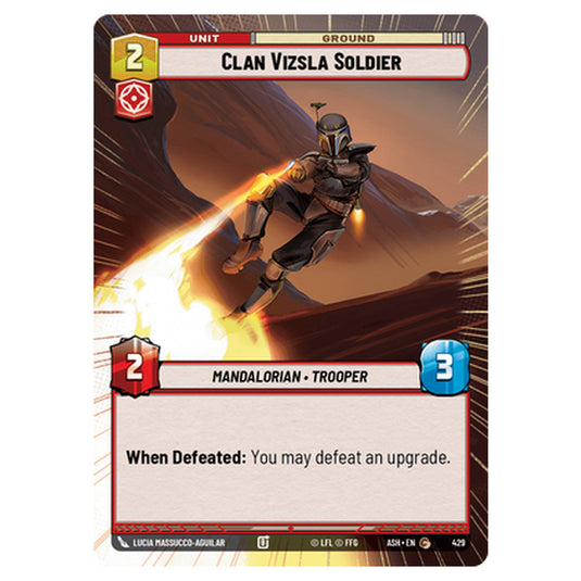 Clan Vizsla Soldier card from the Star Wars Unlimited set Ashes of the Empire