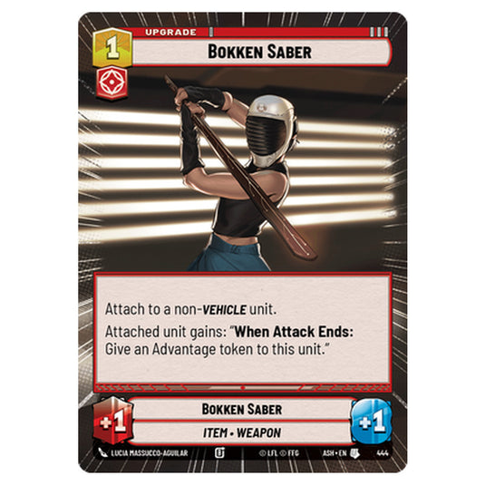 Bokken Saber card from the Star Wars Unlimited set Ashes of the Empire
