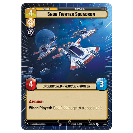 Snub Fighter Squadron card from the Star Wars Unlimited set Ashes of the Empire