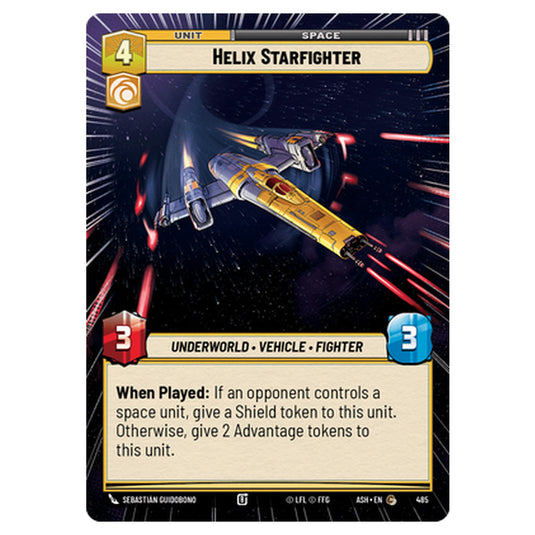 Helix Starfighter card from the Star Wars Unlimited set Ashes of the Empire