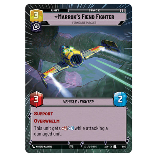 Marrok's Fiend Fighter card from the Star Wars Unlimited set Ashes of the Empire