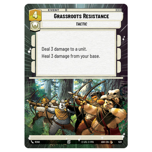 Grassroots Resistance card from the Star Wars Unlimited set Ashes of the Empire
