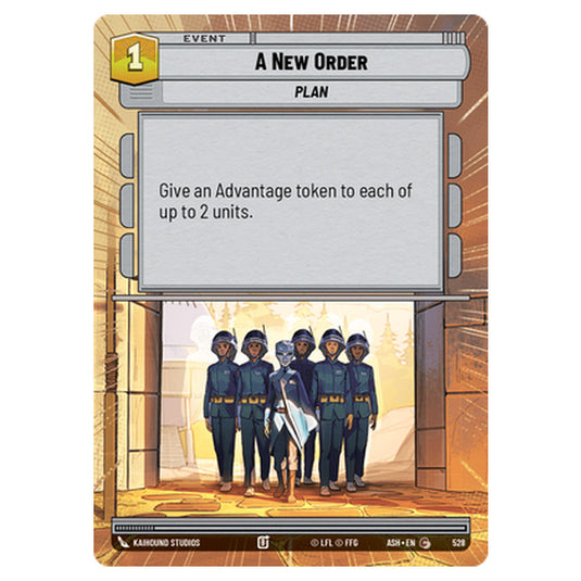 A New Order card from the Star Wars Unlimited set Ashes of the Empire