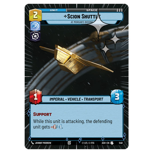 Scion Shuttle card from the Star Wars Unlimited set Ashes of the Empire