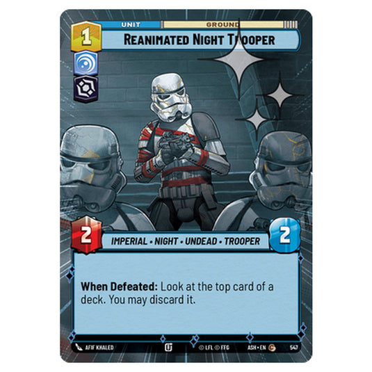 Reanimated Night Trooper card from the Star Wars Unlimited set Ashes of the Empire