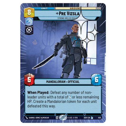 Pre Vizsla card from the Star Wars Unlimited set Ashes of the Empire