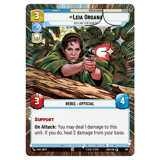 Leia Organa card from the Star Wars Unlimited set Ashes of the Empire
