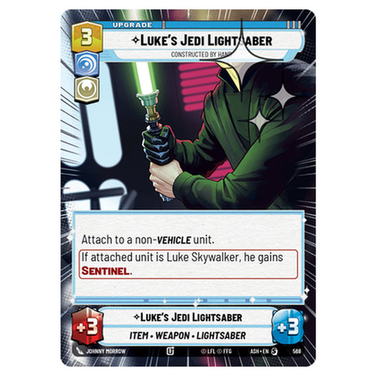 Luke's Jedi Lightsaber card from the Star Wars Unlimited set Ashes of the Empire