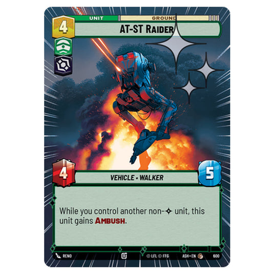 AT-ST Raider card from the Star Wars Unlimited set Ashes of the Empire