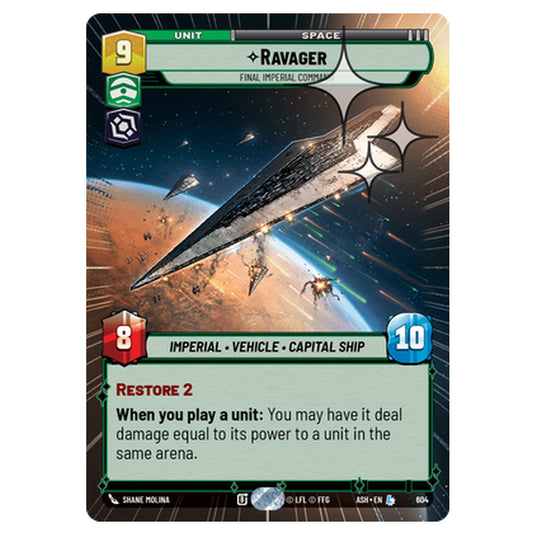 Ravager card from the Star Wars Unlimited set Ashes of the Empire