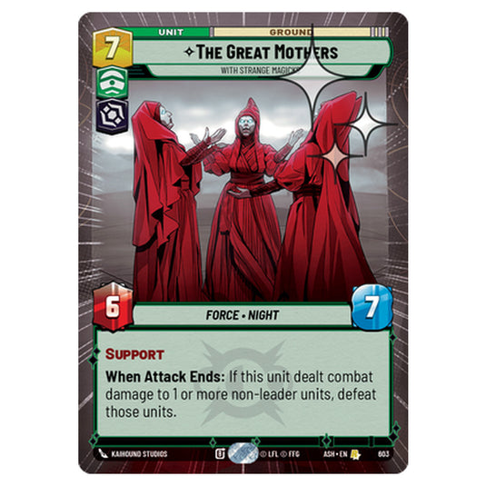 The Great Mothers card from the Star Wars Unlimited set Ashes of the Empire