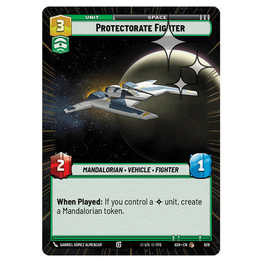 Protectorate Fighter card from the Star Wars Unlimited set Ashes of the Empire