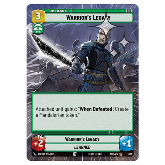Warrior's Legacy card from the Star Wars Unlimited set Ashes of the Empire