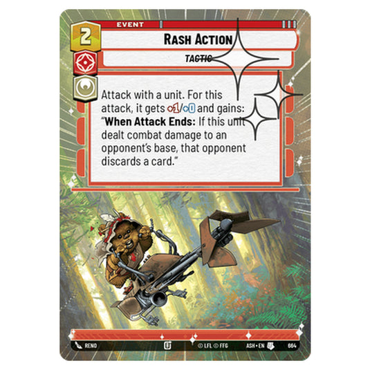 Rash Action card from the Star Wars Unlimited set Ashes of the Empire
