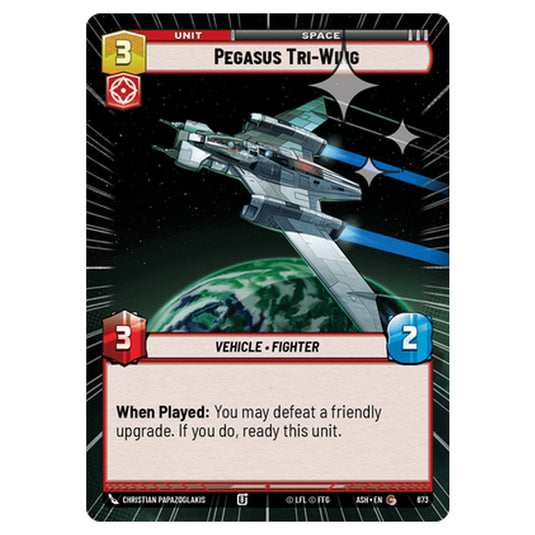 Pegasus Tri-Wing card from the Star Wars Unlimited set Ashes of the Empire