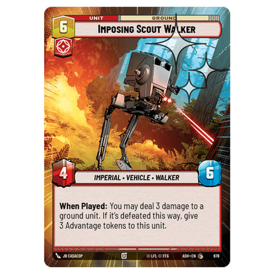 Imposing Scout Walker card from the Star Wars Unlimited set Ashes of the Empire