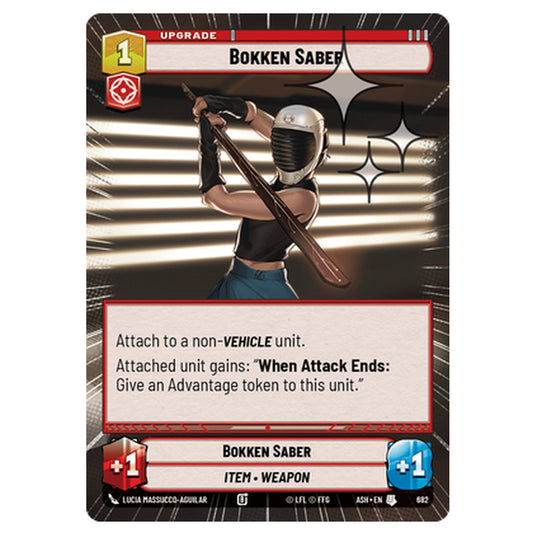 Bokken Saber card from the Star Wars Unlimited set Ashes of the Empire