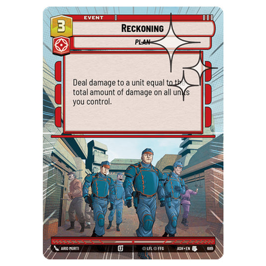 Reckoning card from the Star Wars Unlimited set Ashes of the Empire