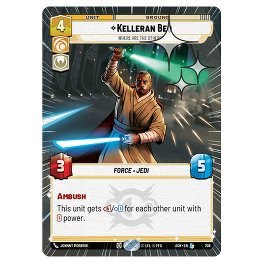 Kelleran Beq card from the Star Wars Unlimited set Ashes of the Empire