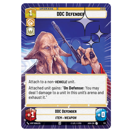 DDC Defender card from the Star Wars Unlimited set Ashes of the Empire