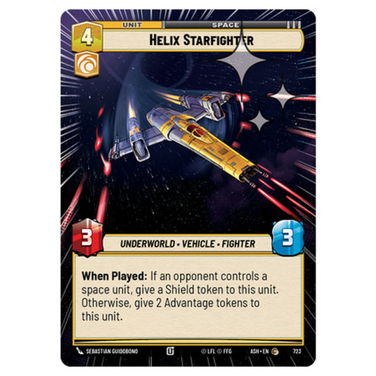 Helix Starfighter card from the Star Wars Unlimited set Ashes of the Empire