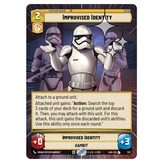 Improvised Identity card from the Star Wars Unlimited set Ashes of the Empire