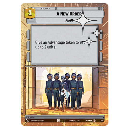 A New Order card from the Star Wars Unlimited set Ashes of the Empire