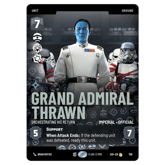 Grand Admiral Thrawn card from the Star Wars Unlimited set Ashes of the Empire