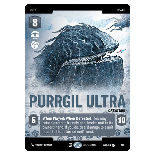 Purrgil Ultra card from the Star Wars Unlimited set Ashes of the Empire