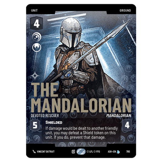 The Mandalorian card from the Star Wars Unlimited set Ashes of the Empire
