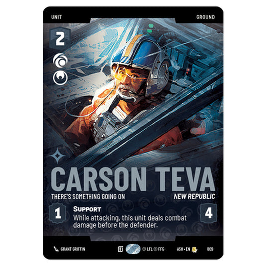 Carson Teva card from the Star Wars Unlimited set Ashes of the Empire