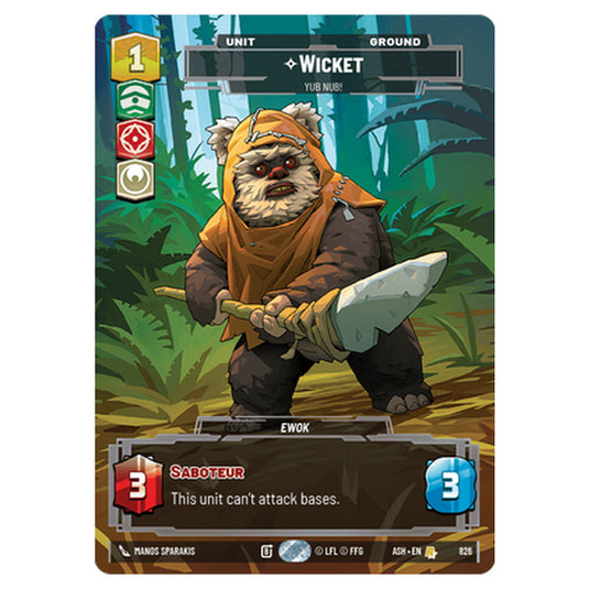 Wicket card from the Star Wars Unlimited set Ashes of the Empire