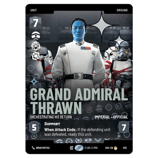 Grand Admiral Thrawn card from the Star Wars Unlimited set Ashes of the Empire