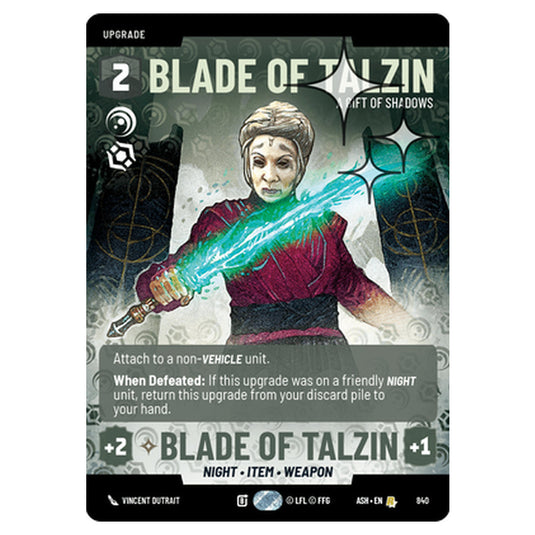 Blade of Talzin card from the Star Wars Unlimited set Ashes of the Empire
