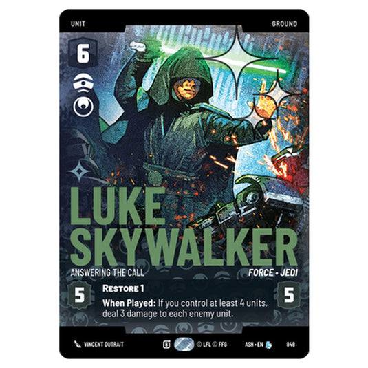 Luke Skywalker card from the Star Wars Unlimited set Ashes of the Empire