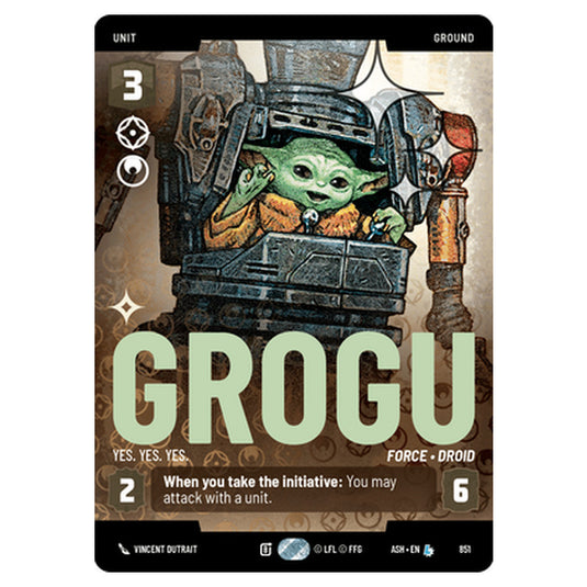 Grogu card from the Star Wars Unlimited set Ashes of the Empire