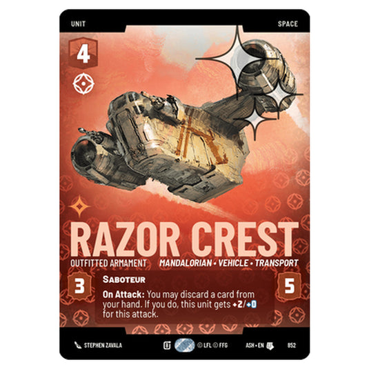 Razor Crest card from the Star Wars Unlimited set Ashes of the Empire