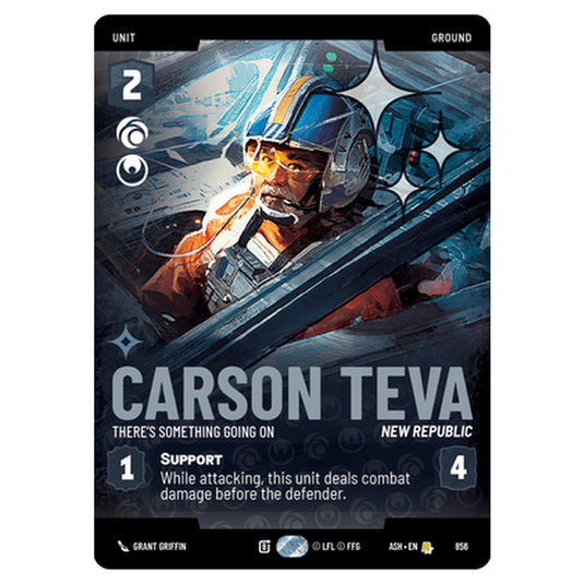 Carson Teva card from the Star Wars Unlimited set Ashes of the Empire