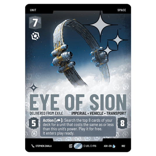 Eye of Sion card from the Star Wars Unlimited set Ashes of the Empire
