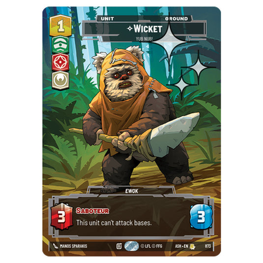 Wicket card from the Star Wars Unlimited set Ashes of the Empire
