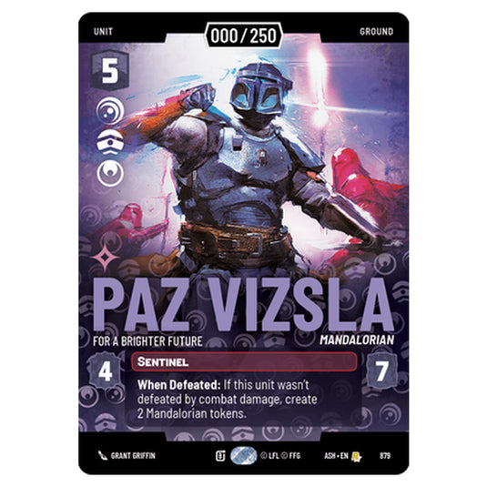 Paz Vizsla card from the Star Wars Unlimited set Ashes of the Empire
