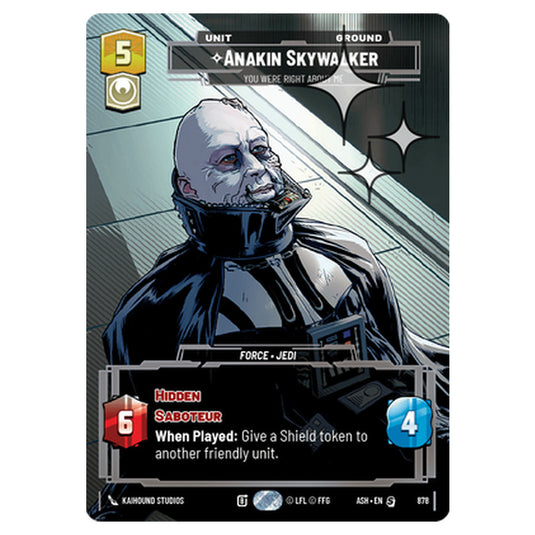 Anakin Skywalker card from the Star Wars Unlimited set Ashes of the Empire