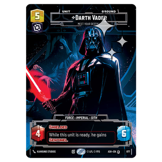 Darth Vader card from the Star Wars Unlimited set Ashes of the Empire