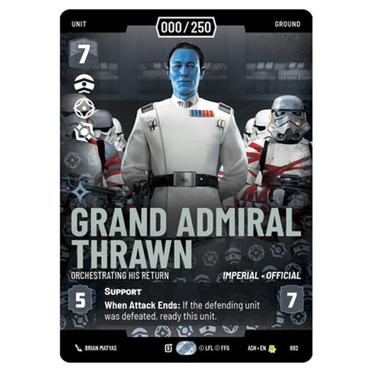 Grand Admiral Thrawn card from the Star Wars Unlimited set Ashes of the Empire