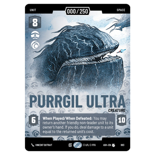 Purrgil Ultra card from the Star Wars Unlimited set Ashes of the Empire