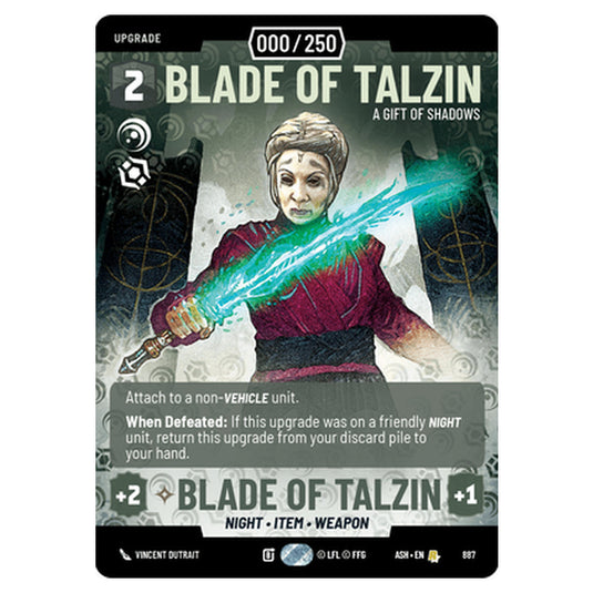 Blade of Talzin card from the Star Wars Unlimited set Ashes of the Empire