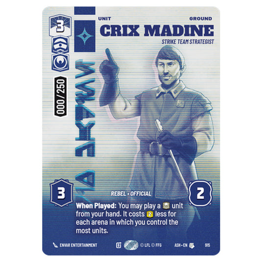 Crix Madine card from the Star Wars Unlimited set Ashes of the Empire