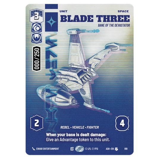 Blade Three card from the Star Wars Unlimited set Ashes of the Empire
