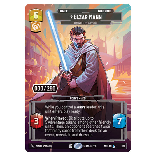 Elzar Mann card from the Star Wars Unlimited set Ashes of the Empire