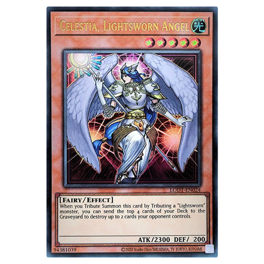 Yu-Gi-Oh! - Light of Destruction (2024 Reprint) - Celestia, Lightsworn Angel (Ultra Rare) LODT-EN024